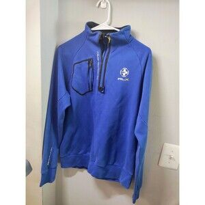 RLX Ralph Lauren Pullover Mens Medium Blue Expedition Quarter Zip Broken Zipper